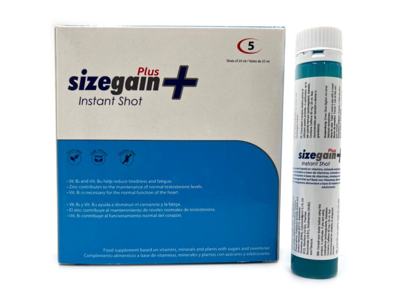 500 COSMETICS -SIZEGAIN PLUS INSTANT SHOT MALE ENERGIZER 5 UNITS