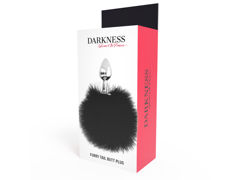 DARKNESS - EXTRA ANAL BUTTPLUG WITH TAIL BLACK 7 CM