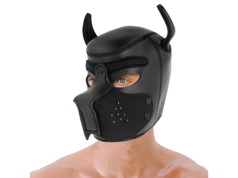 DARKNESS - NEOPRENE DOG MASK WITH REMOVABLE MUZZLE M