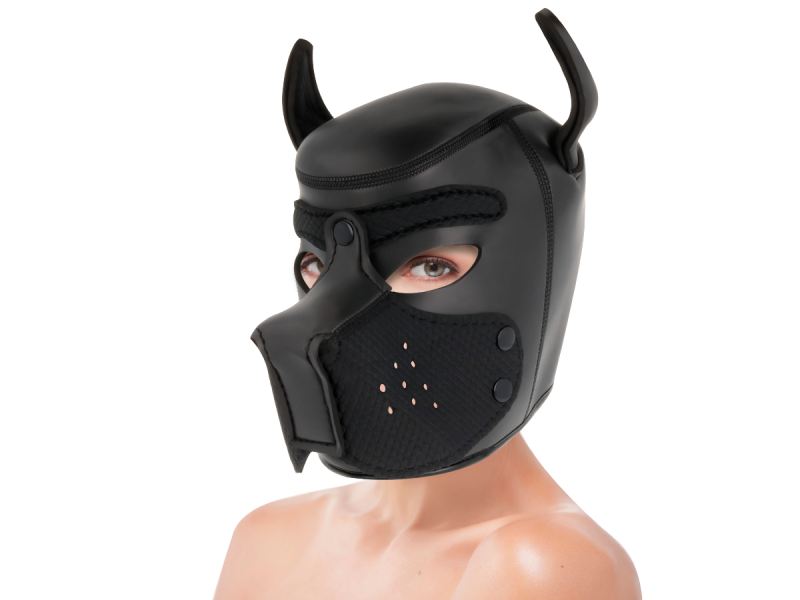 DARKNESS - NEOPRENE DOG MASK WITH REMOVABLE MUZZLE M