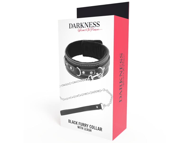 DARKNESS - HIGH QUALITY LEATHER NECKLACE WITH LEASH