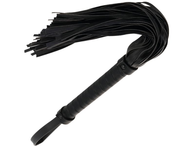 DARKNESS - BLACK BONDAGE WHIP 42CM LEATHER