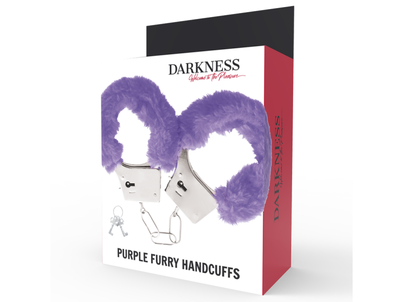 DARKNESS - LILAC LINED METAL HANDCUFFS