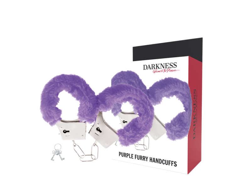 DARKNESS - LILAC LINED METAL HANDCUFFS