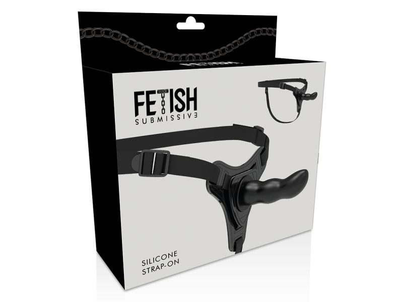 FETISH SUBMISSIVE HARNESS - BLACK SILICONE G-SPOT 16 CM