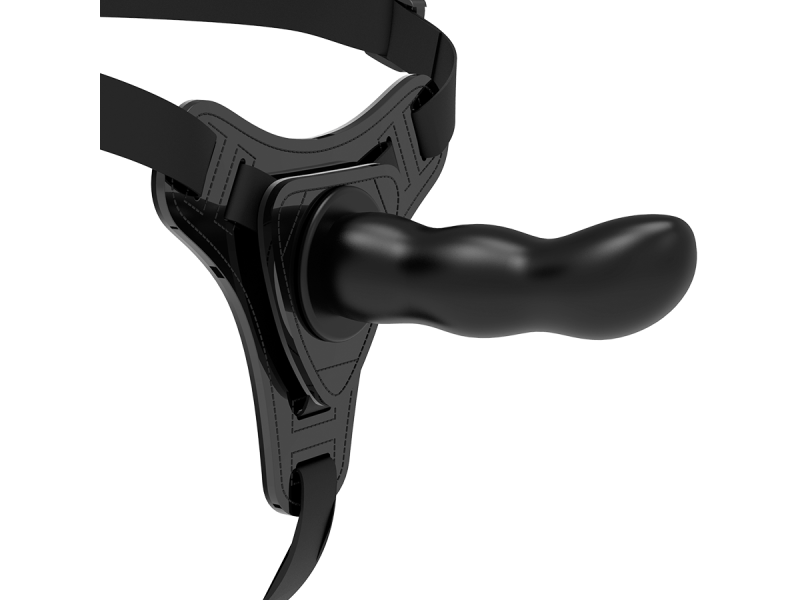 FETISH SUBMISSIVE HARNESS - BLACK SILICONE G-SPOT 16 CM