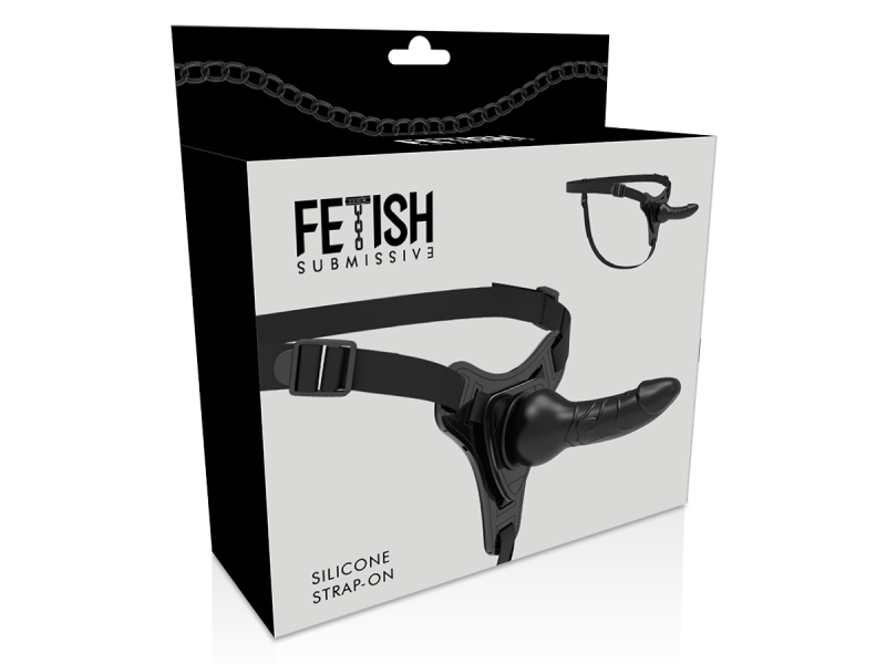 FETISH SUBMISSIVE HARNESS - BLACK SILICONE REALISTIC 16 CM