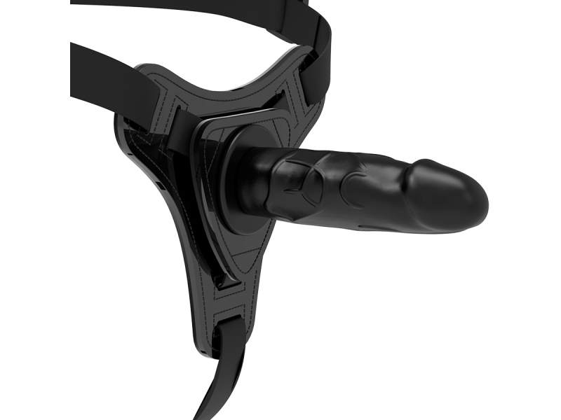 FETISH SUBMISSIVE HARNESS - REALISTIC BLACK SILICONE 15 CM