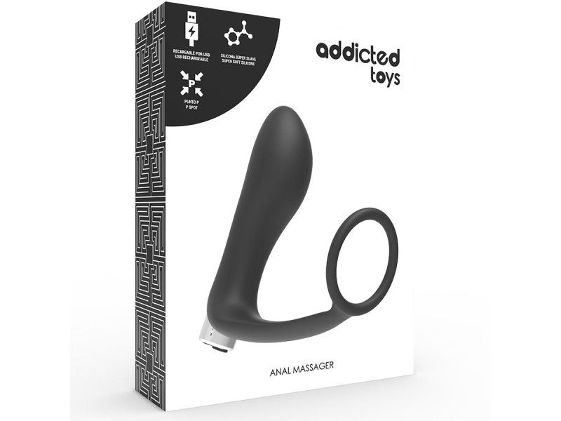 ADDICTED TOYS - PROSTATIC VIBRATOR RECHARGEABLE MODEL 1 - BLACK