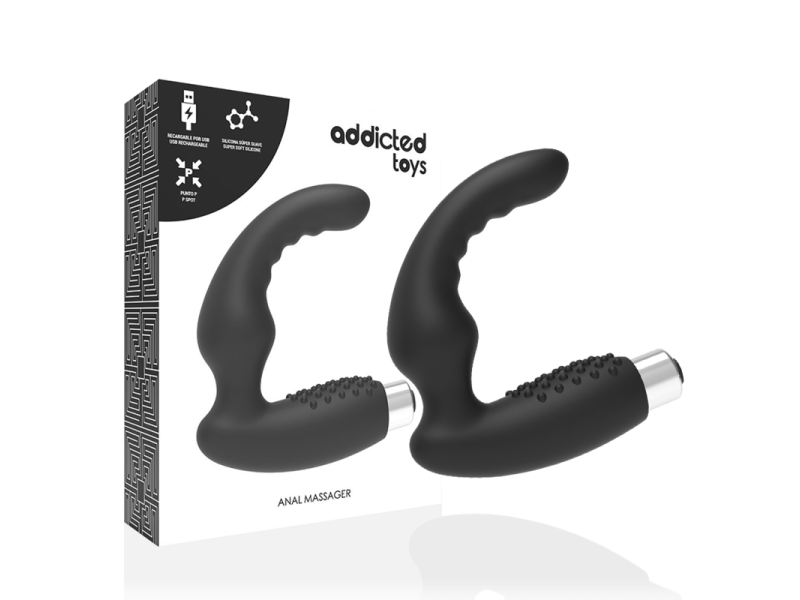 ADDICTED TOYS - PROSTATIC VIBRATOR RECHARGEABLE MODEL 2 - BLACK