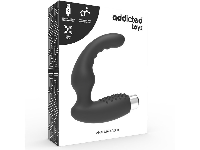 ADDICTED TOYS - PROSTATIC VIBRATOR RECHARGEABLE MODEL 2 - BLACK