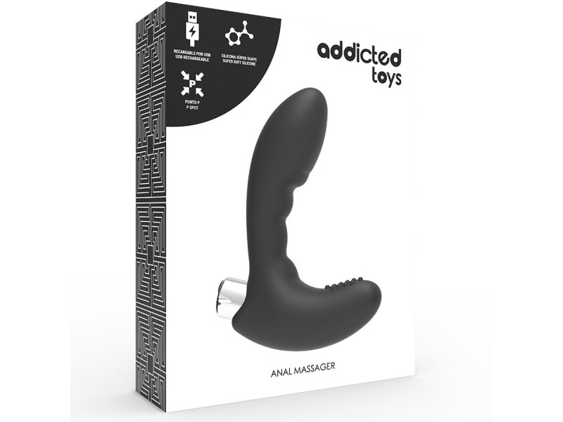 ADDICTED TOYS - PROSTATIC VIBRATOR RECHARGEABLE MODEL 4 - BLACK