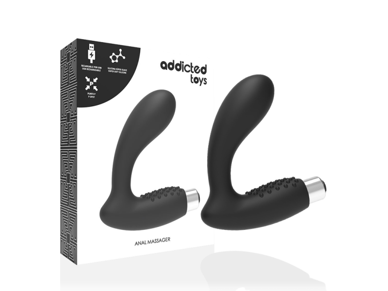 ADDICTED TOYS - PROSTATIC VIBRATOR RECHARGEABLE MODEL 5 - BLACK