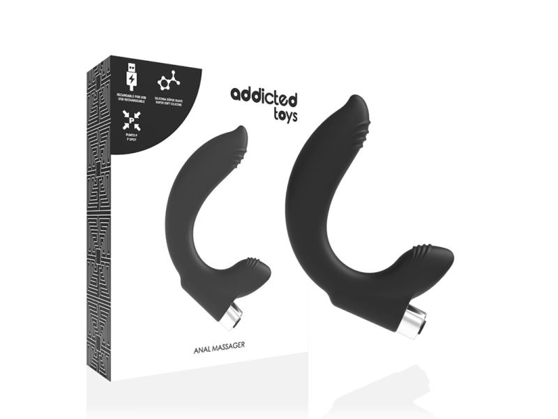 ADDICTED TOYS - PROSTATIC VIBRATOR RECHARGEABLE MODEL 7 - BLACK