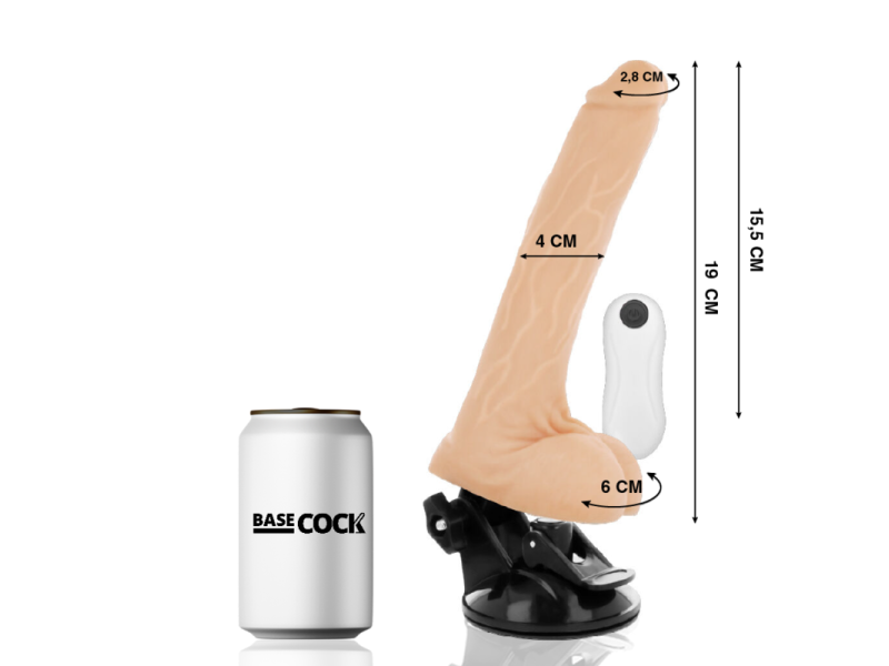 BASECOCK - REALISTIC VIBRATOR REMOTE CONTROL FLESH 19 CM -O- 4 CM