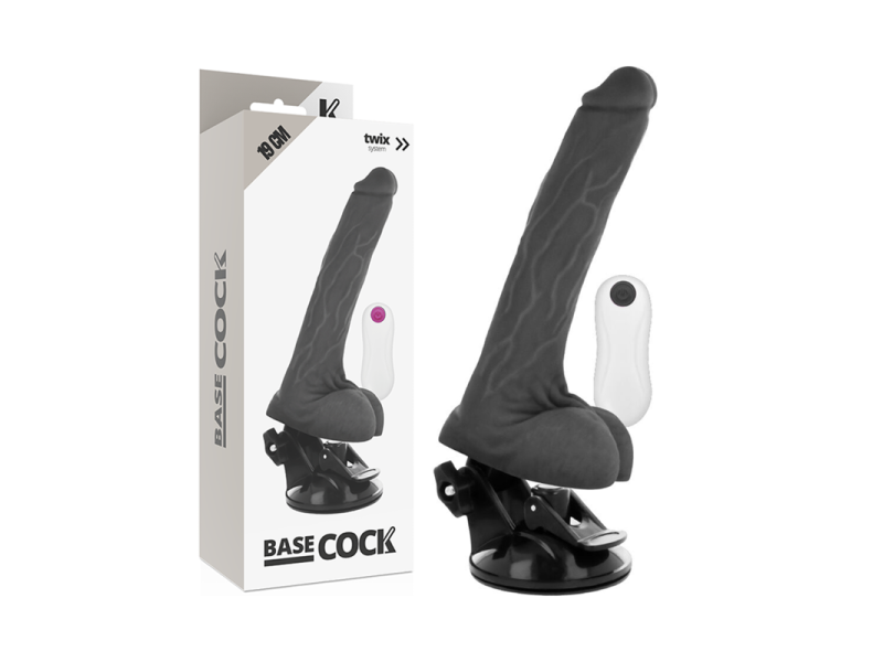 BASECOCK - REALISTIC VIBRATOR REMOTE CONTROL BLACK 19 CM -O- 4 CM