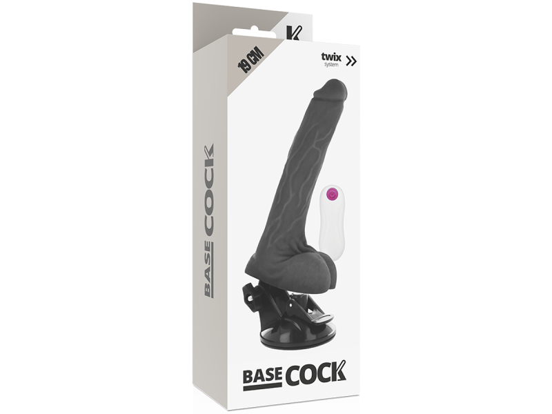 BASECOCK - REALISTIC VIBRATOR REMOTE CONTROL BLACK 19 CM -O- 4 CM