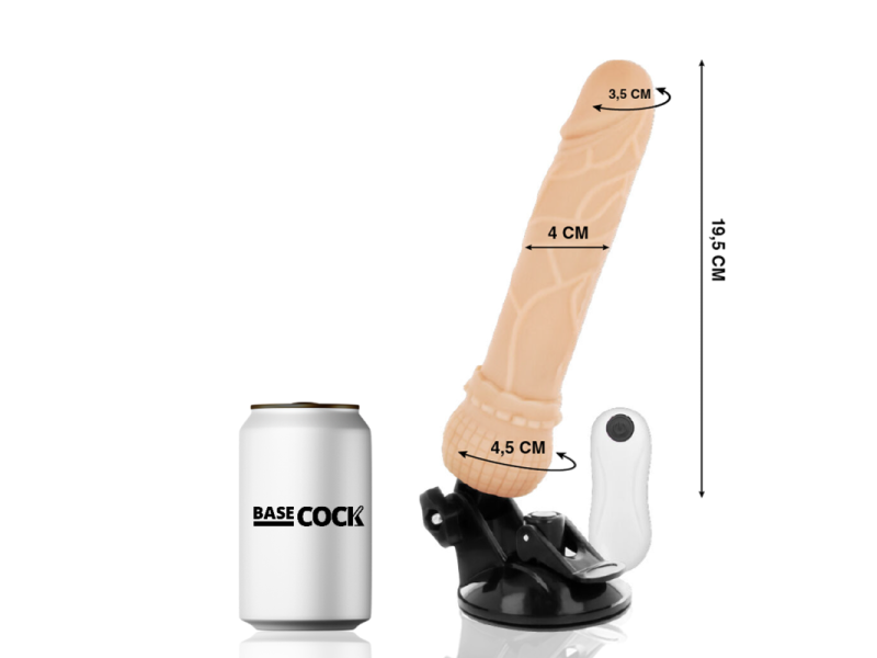 BASECOCK - REALISTIC VIBRATOR REMOTE CONTROL FLESH 19.5 CM -O- 4 CM