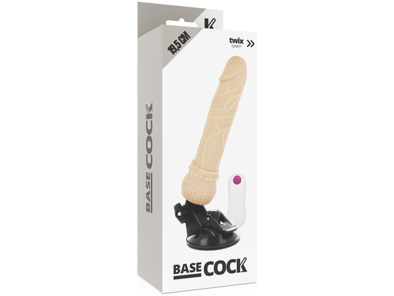 BASECOCK - REALISTIC VIBRATOR REMOTE CONTROL FLESH 19.5 CM -O- 4 CM