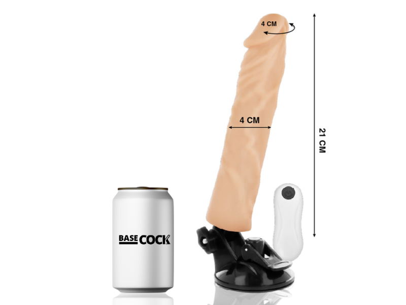 BASECOCK - REALISTIC VIBRATOR REMOTE CONTROL FLESH 21 CM -O- 4 CM