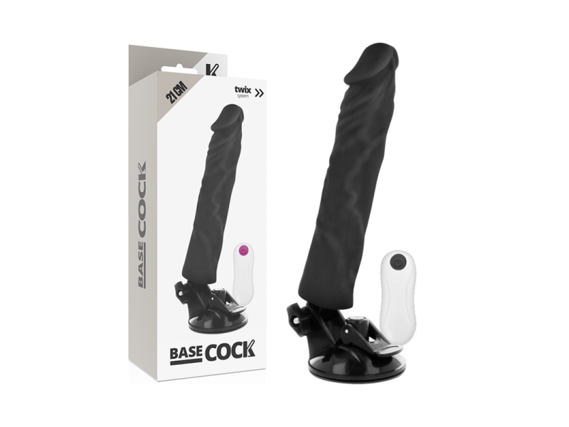 BASECOCK - REALISTIC VIBRATOR REMOTE CONTROL BLACK 21 CM -O- 4 CM