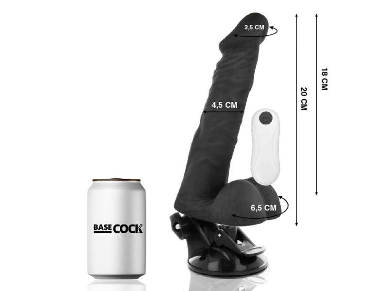 BASECOCK - REALISTIC ARTICULABLE REMOTE CONTROL BLACK 20 CM -O- 4.5 CM