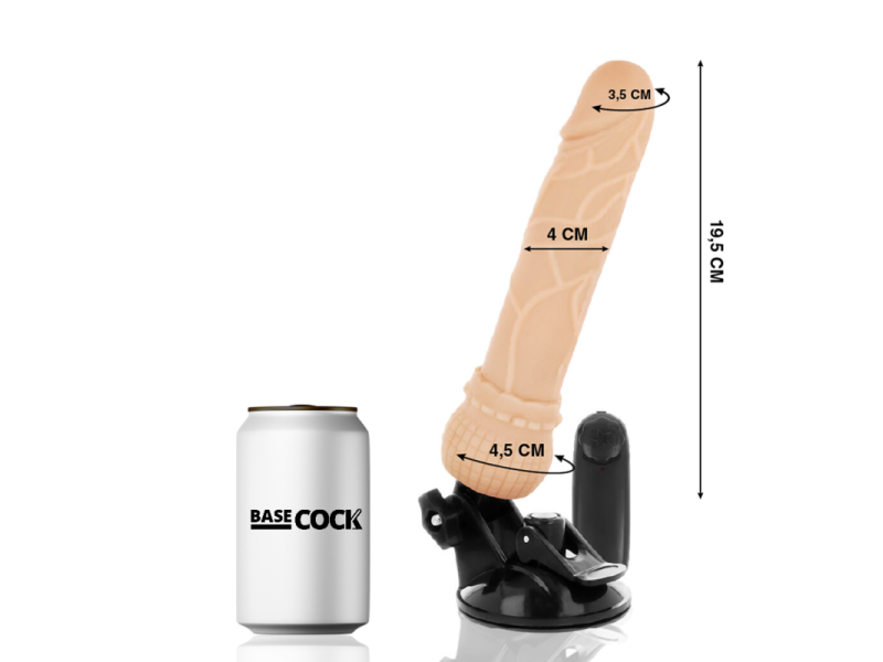 BASECOCK - REALISTIC VIBRATOR REMOTE CONTROL FLESH 19.5 CM -O- 4 CM