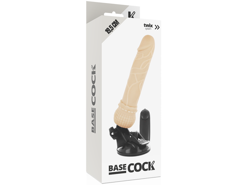 BASECOCK - REALISTIC VIBRATOR REMOTE CONTROL FLESH 19.5 CM -O- 4 CM