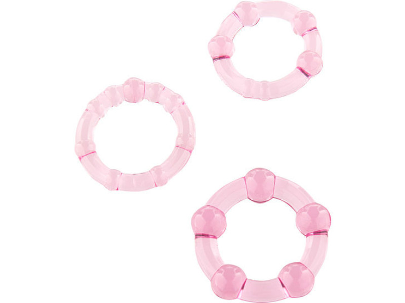 SEVEN CREATIONS - SET OF THREE PINK PENIS RINGS