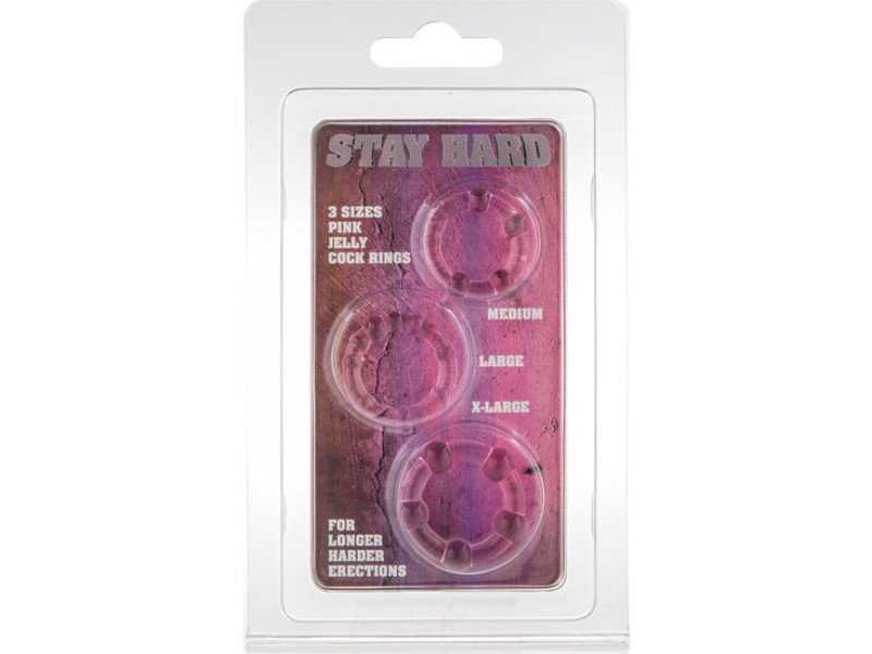 SEVEN CREATIONS - SET OF THREE PINK PENIS RINGS