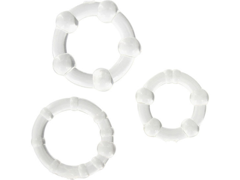 SEVEN CREATIONS - SET OF THREE TRANSPARENT PENIS RINGS