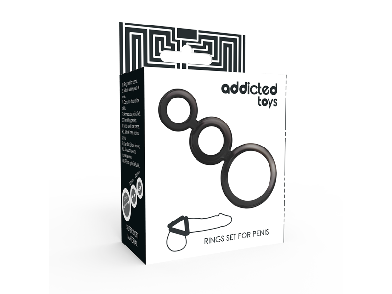 ADDICTED TOYS - RINGS SET FOR PENIS - SMOKED