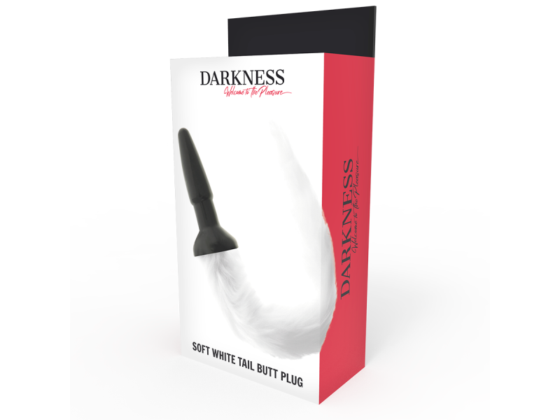 DARKNESS - SILICONE ANAL PLUG WITH WHITE TAIL