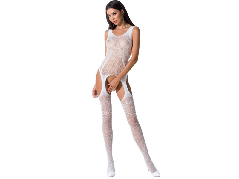 PASSION - WOMAN BS061 WHITE BODYSTOCKING ONE SIZE