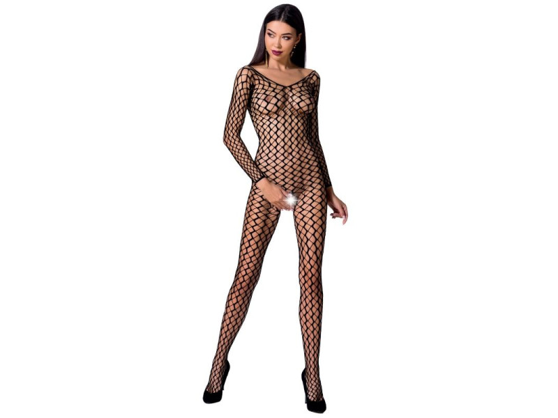 PASSION - WOMAN BS068 BODYSTOCKING BLACK ONE SIZE