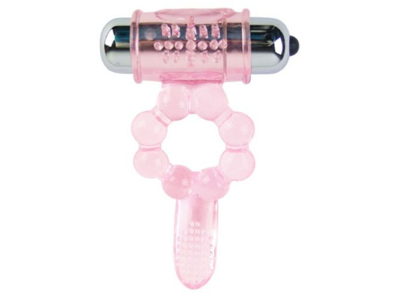 BAILE - SILICONE RING 10 TONGUE RHYTHMS WITH PINK VIBRATION