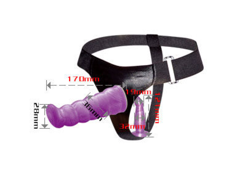 BAILE - LILAC FEMALE ANAL AND VAGINAL HARNESS GPOINT 17 CM