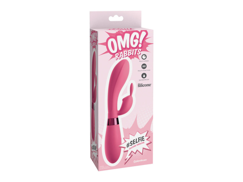 OMG - SELFIE SILICONE VIBRATOR RABBIT PINK