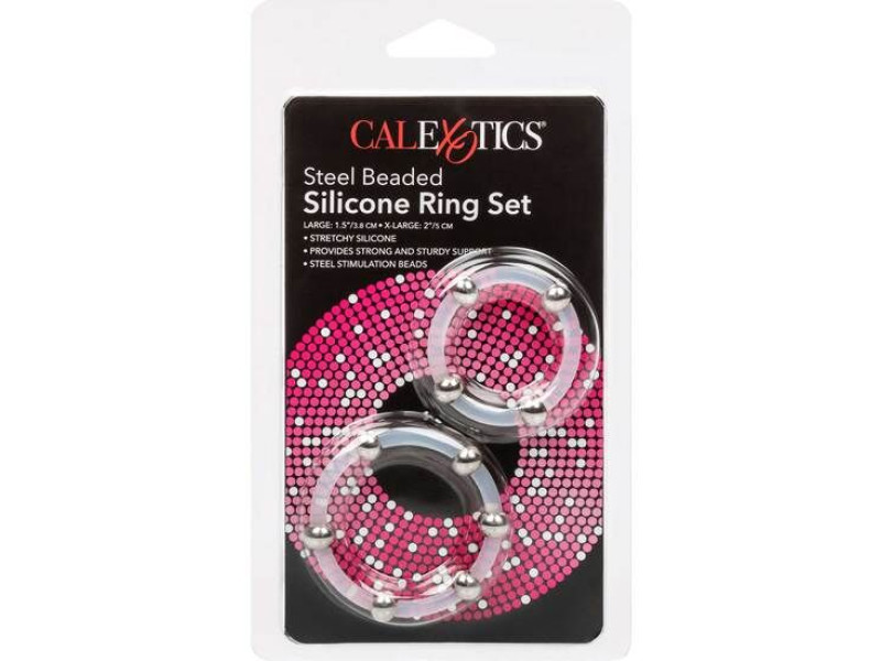 CALEXOTICS - STEEL BEADED SILICONE RING SET