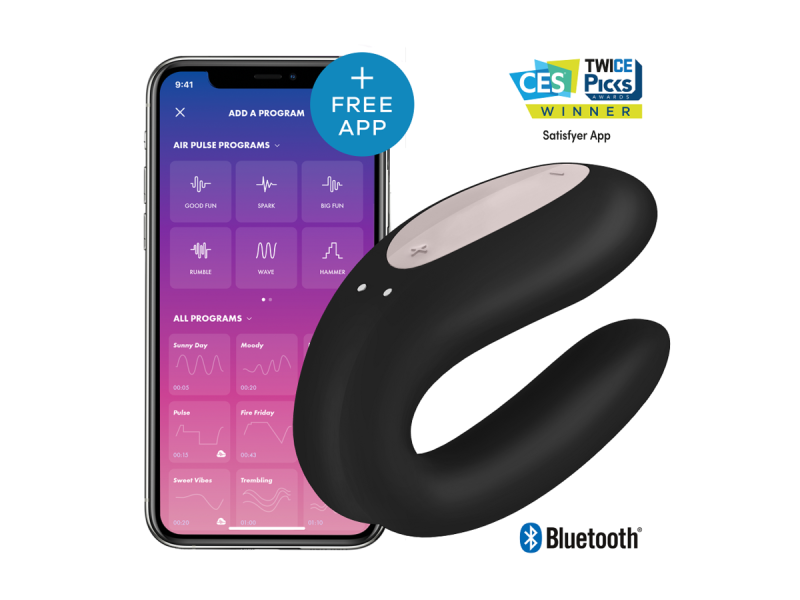 SATISFYER - DOUBLE JOY CON APP BLACK