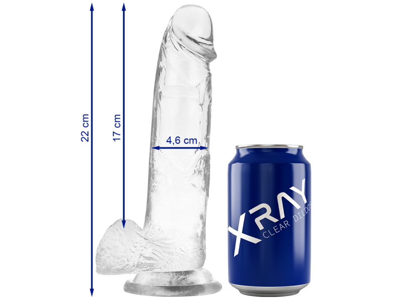 X RAY - CLEAR COCK WITH BALLS 22 CM -O- 4.6 CM