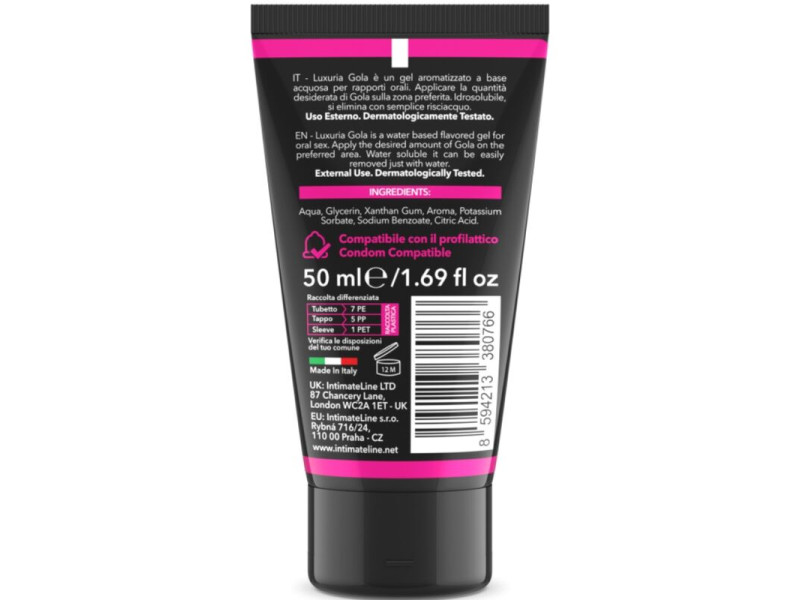 INTIMATELINE LUXURIA - ORAL SEX GEL CHERRY FLAVOR 50 ML