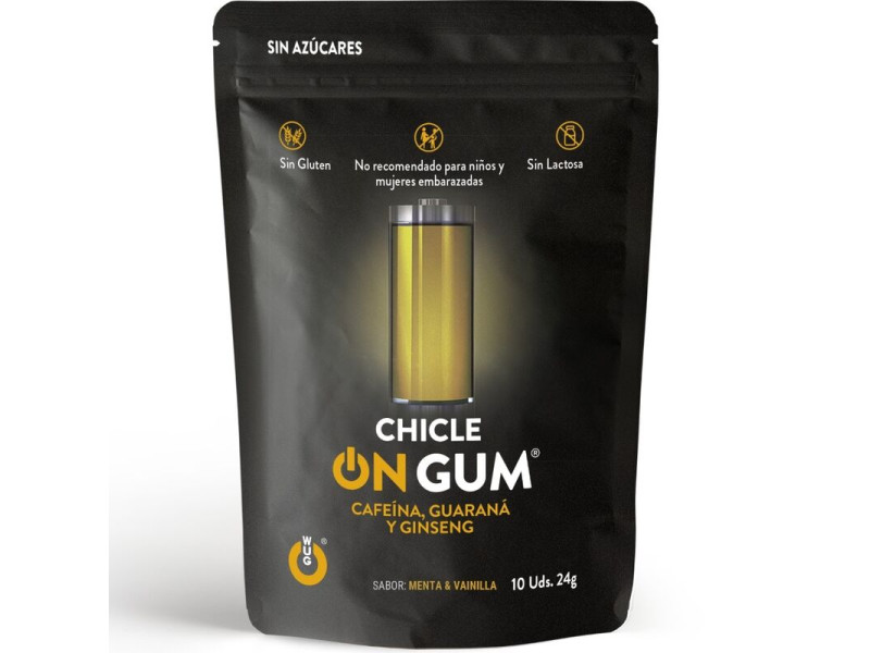 WUG GUM - ON CAFFEINE, GINSENG AND GUARANA GUM 10 UNITS