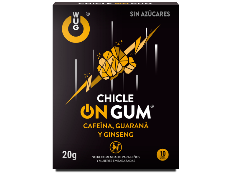 WUG GUM - ON CAFFEINE, GINSENG AND GUARANA GUM 10 UNITS