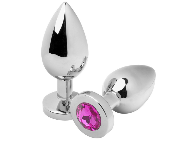 METAL HARD - ANAL PLUG DIAMOND PINK MEDIUM 7.62CM