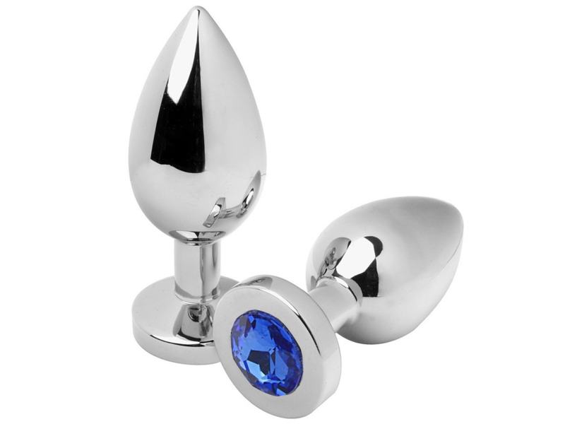 METAL HARD - ANAL PLUG DIAMOND BLUE MEDIUM 7.62CM