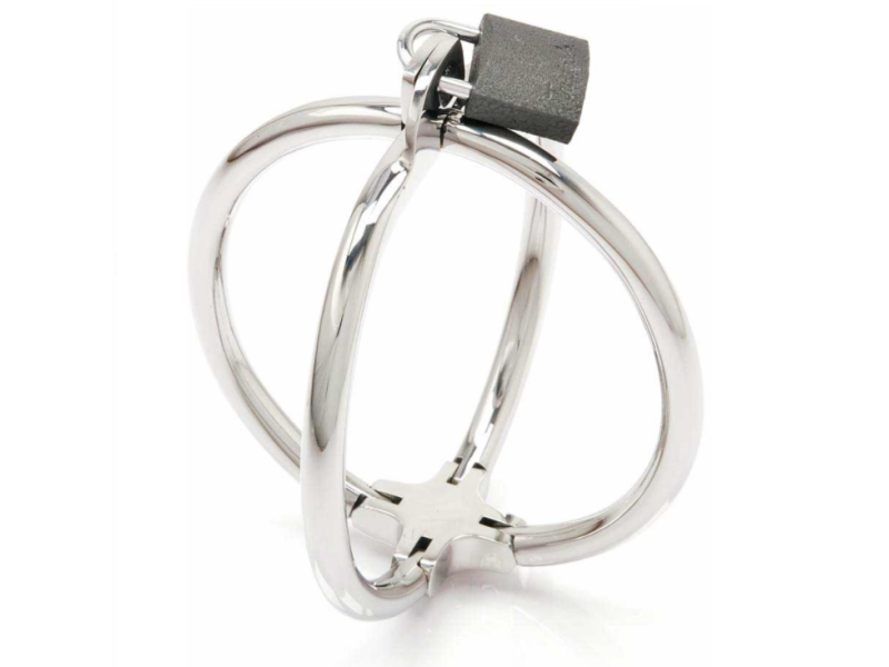 METAL HARD - CRISS CROSS HANDCUFF STAINLESS STEEL RESTRAINTS