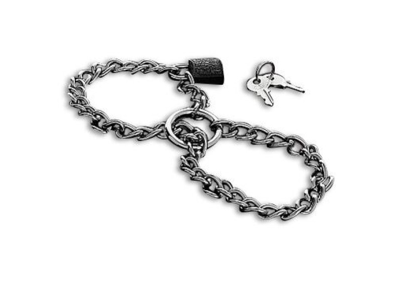 METAL HARD - HANDCUFFS WITH STAINLESS STEEL CHAIN.