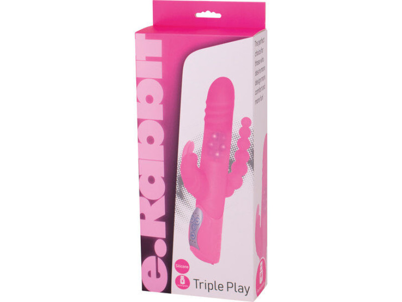 SEVEN CREATIONS - E RABBIT TRIPLE PLAY PINK TRIPLE STIMULATION VIBRATOR