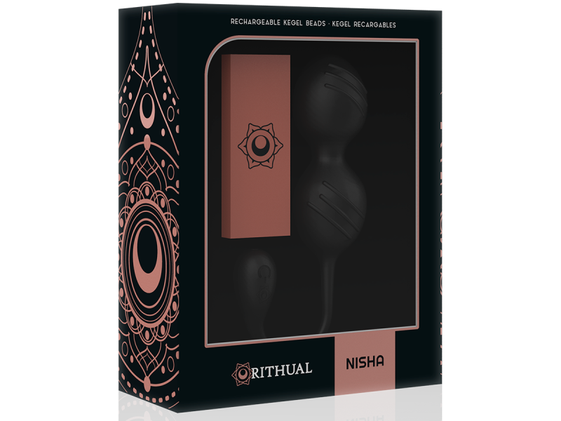 RITHUAL - NISHA RECHARGEABLE VIBRATING KEGEL BALLS BLACK